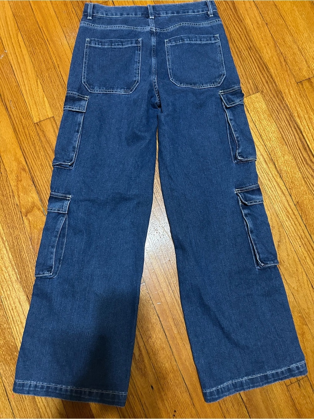 PacSun Dark Wash 90's Baggy Cargo Pants Jeans Blue SZ-26‎ - Picture 10 of 11